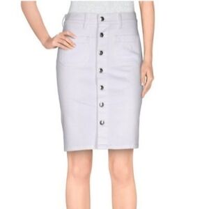 3. NWT THE SEAFARER WHITE DENIM BUTTON FRONT SKIRT SIZE 27 (28 INCH WAIST)